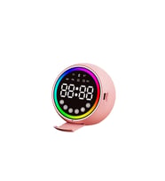 Dijital Çalar Saat - Bluetooth Özellikli Mini Hoparlör - USB Şarjlı - Işıklı