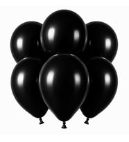 Siyah Renk Lateks Pastel Balon (30 cm) - 6 Adet