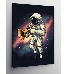 Kanvas Tablo Trompet Çalan Astronot