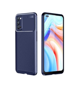 Oppo Reno 4 Kılıf Esnek Soft Karbon Tasarım Legion Serisi (Lacivert)