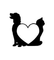 Köpek Kedi Ve Kalp Petshop İçin Sticker Yapıştırması