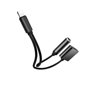Shoamı SH016 3 İn 1 Lightning Aux 3.5 Mm Kulaklık Ve Şarj Çevirici (Siyah)
