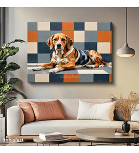 Yatay Kanvas Tablo Beagle Köpek Hayvan Tablosu Ev Ofis Duvar Dekoru