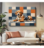 Yatay Kanvas Tablo Beagle Köpek Hayvan Tablosu Ev Ofis Duvar Dekoru
