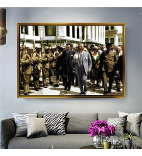 Altın Çerçeveli dekoratif tablo a476 (Gold)