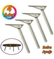 4 Adet Katlanabilir Beyaz Yer Sofra Ayağı Katlanır Yer Sofrası Sini Altı Plastik Ayak 22 Cm