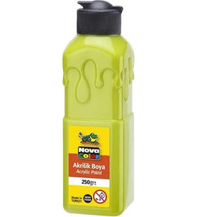 Fıstık Yeşili Akrilik Boya 250 gr 1 Adet Su Bazlı Akrilik Boyası Hobi Sanatsal Boy Tuval Ahşap Metal