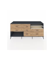 Kronos Konsol 2 Raflı 7 Çekmeceli  220x59x99 Antrasit-Aytaşı/Çam