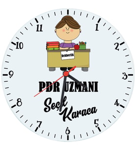 Biresimden Bayan Rehberlik Öğretmeni Pdr Hediyesi Cam Duvar Saati