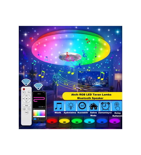 HyMark Akıllı Tavan Smart Life RGB LED Lamba Bluetooth Müzik 60W 220V Dekoratif Aydınlatma