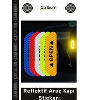 Özel Üretim Gece Görünürlüğü Sağlayan Güvenlik Uyarı Yazılı Su Geçirmez Reflektif Araç Kapı Stickerı