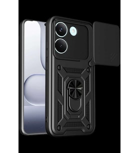 Poco X8 Pro Pars Lens Yüzüklü Silikon - Siyah