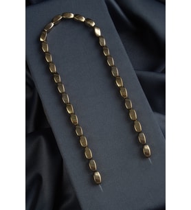 Hematit Doğal Taş Parlak Antik Sarı Burgulu Dikdörtgen Kesim 6x12mm Dizi [AA]