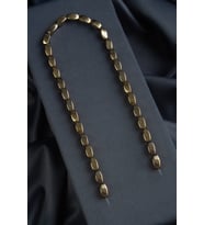 Hematit Doğal Taş Parlak Antik Sarı Burgulu Dikdörtgen Kesim 6x12mm Dizi [AA]