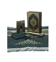 Çeyizlik Seccade Seti Dini Kutulu Hediyelik Medine Hatlı Kuranı Kerim Seti