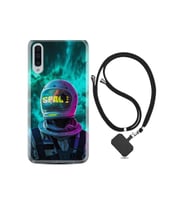 Samsung Galaxy A50 Kılıf Resimli Desenli Silikon Boyun Askılı Space 1814