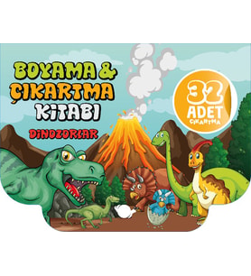 Dinozorlar Boyama ve Çıkartma Kitabı