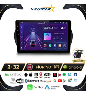 Fiat Fiorino 2+64GB Kablosuz Carplay 2008-2017 Android 13 Navigasyon Multimedya Sistemi