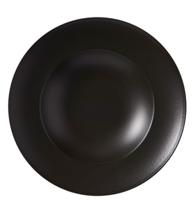 GÜRAL PORSELEN Reno 26 Cm Bone Makarna Tabağı - Bodrum Siyah