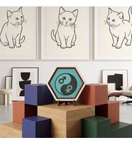 Estetik Detaylı Yin Yang ve Denge Temalı Masaüstü Aksesuarı Çalışma Alanlarınıza Estetik Katan Modern Özel Tasarım Ürün 10x10 cm