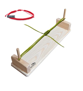 Barış Dizayn Doğal Ahşap Bileklik Örme Aparatı Bileklik Tahtası Çubuklu Uzun Stand (35cm)