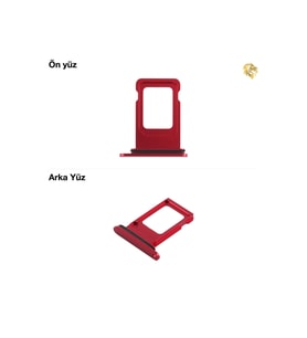 İphone Xr Sim İç Yuvası Çiftli Kırmızı Çiftli sim yuvası ikili sim tepsisi çiftli sim aparatı dual sim çekmecesi