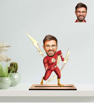 Kişiye Özel Flash Karikatür Ahşap Biblo