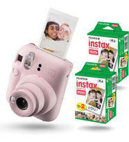 Fujifilm İnstax Mini 12 Fotoğraf Makinesi+Askı+pil+40'lu film lila pembe