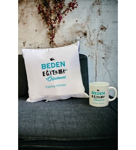 Beden Eğitimi Öğretmenine Hediye Kupa Bardak ve Yastık Set