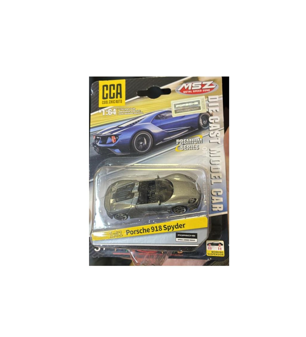 CCA Premium Series Porsche 918 Spyder Gri 1/64 Model Araba