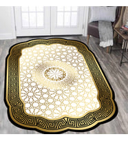 Eliana Home Dijital Baskı Yıkanabilir Kaymaz Taban Salon Halısı Ve Yolluk LNA0934-FNL167 (Sarı)