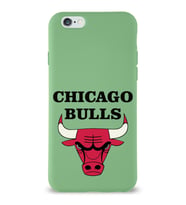 Apple iPhone 6 Plus Uyumlu Lansman Kılıf Chicago Bulls Tasarımlı Altı Kapalı İçi Kadife Kaplı  Kapak (Şeffaf)