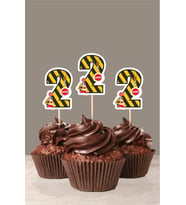 İş Makinası Temalı * 2 (iki) Yaşında Cupcake Süsü '10lu