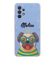 Samsung Gözlüklü Köpek Tasarımlı Şeffaf Telefon Kılıfı