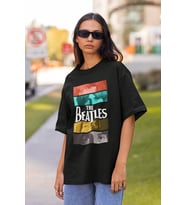 The Beatles Baskılı Unisex Tişört, Oversize Müzik Grubu Tişört