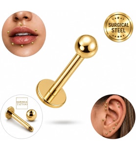 Labret Piercing Stud Cerrahi Çelik Tragus Conch Helix Dudak