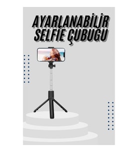 Mey İthalat® Tripod Selfie Çubuğu Bluetooth Kumandalı Kablosuz Led Işıklı