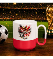 BK Gift Mısır Taraftar Temalı 2026 Dünya Kupası Tasarımlı Kırmızı Joyful Kupa Bardak