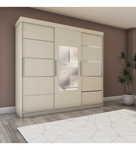 Sürgülü Gardırop 240/210 cm (Koton Vizon)