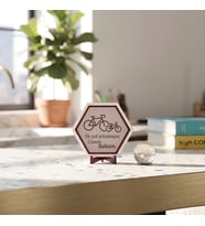 Babaya Özel İlk Yol Arkadaşım Canım Babam Yazılı Bisikletli Modern Masaüstü Dekoratif Obje 10x10 cm, Yavru Ağzı