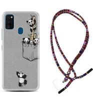 Samsung M21 M22 M23 M30 M31S M32 Kılıf Boyun Asklı Rasta Silikon Pandalar 1798