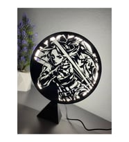 Valorant Neon Ajan Halka LED Işıklı Masa Gece Lambası Gamer Oyun Odası Dekor Hediye (Adaptörlü) (Siyah - Beyaz)