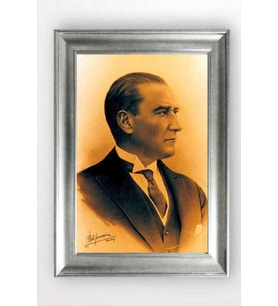 Gümüş Çerçeveli Atatürk Tablo cv1138