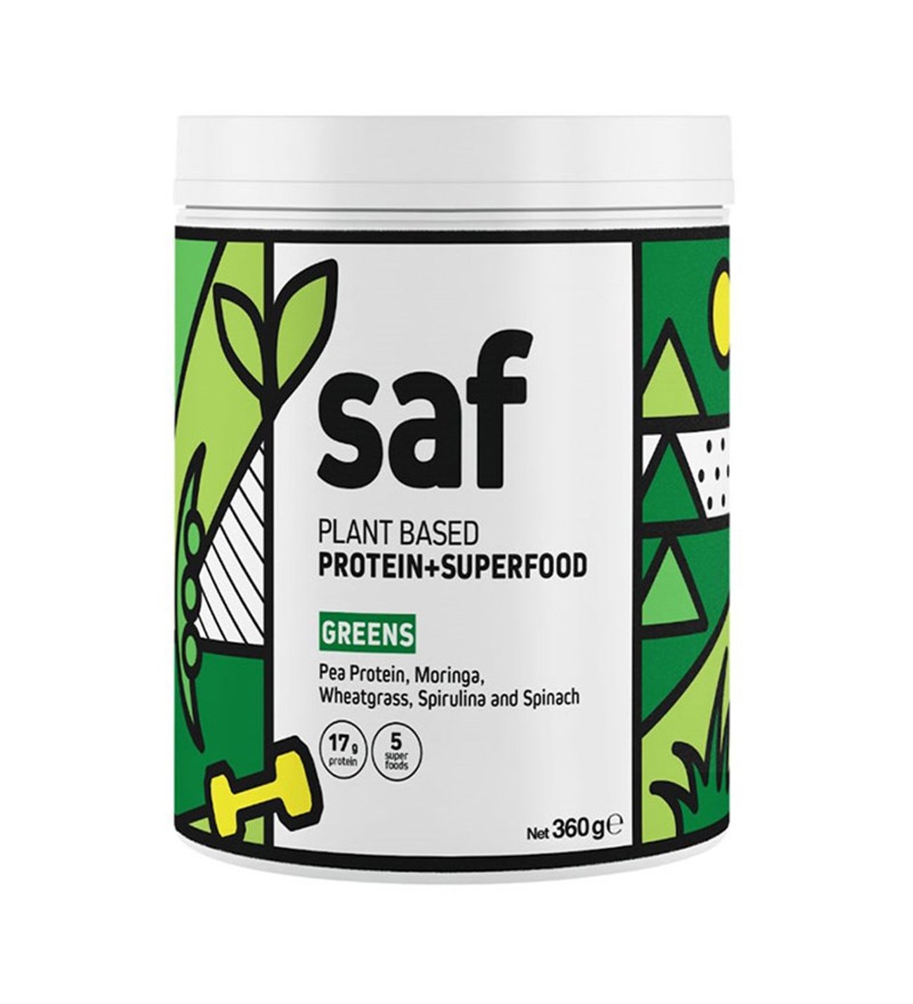 Saf Bitkisel Protein + Superfood Greens Mix 360 Gr