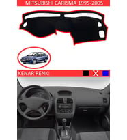 Mitsubishi Carisma 1995-2005 Için Uygun Torpido Koruma Halısı Siyah Kenar Renk Kırmızı