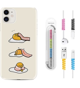 Apple iPhone 11 12 13 Mini Kılıf Kablo Koruma Spiral Silikon Sweety Egg 1322