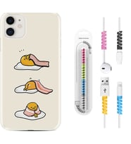 Apple iPhone 11 12 13 Mini Kılıf Kablo Koruma Spiral Silikon Sweety Egg 1322