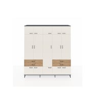Hyperion Dolap 11 Raflı 4 Çekmeceli 2 Askılı 220x44x243 Antrasit-Aytaşı/Çam