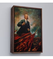 Çerçeveli Sovyet lideri Vladimir Lenin Tablo (Siyah)
