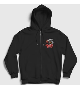 Presmono Unisex Siyah Sacrifice Anime Berserk Fermuarlı Kapüşonlu Sweatshirt 126617tt